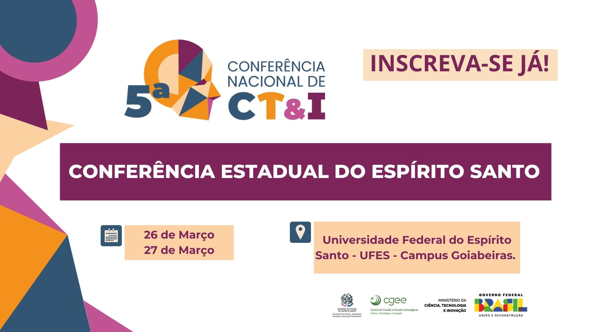 Carta de divulgação da conferência com informações sobre data, horário e local do evento.