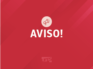 Quadrado vermelho com a palavra "Aviso!" ao centro, em letras brancas