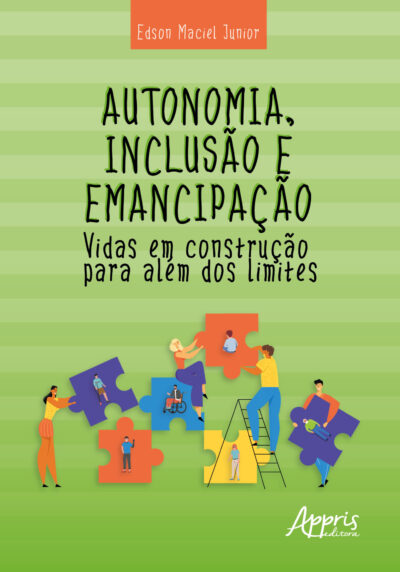 Capa do livro com uma ilustração de bonecos montando um quebra-cabeças