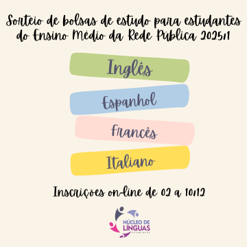 Cartaz do sorteio de bolsas