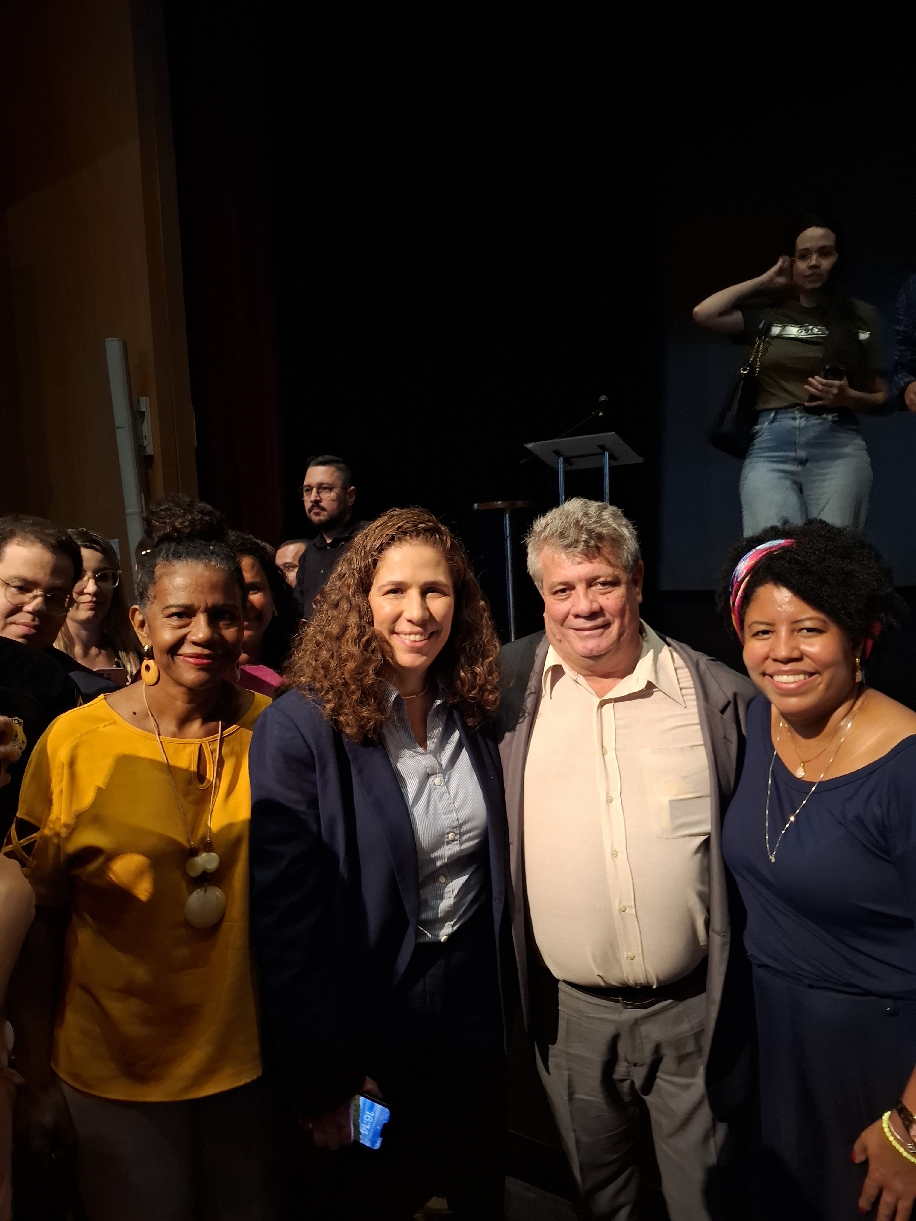 Da esquerda para a direita, Rosely Pires, Esther Dweck, Eustáquio de Castro e a deputada Jackeline Rocha Rosely Pires, Esther Dweck, Eustáquio de Castro e Jackeline Rocha