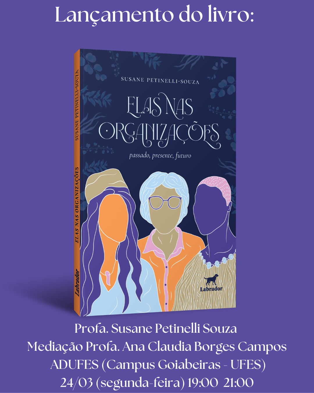Cartaz de divulgação do evento com imagem da capa do livro