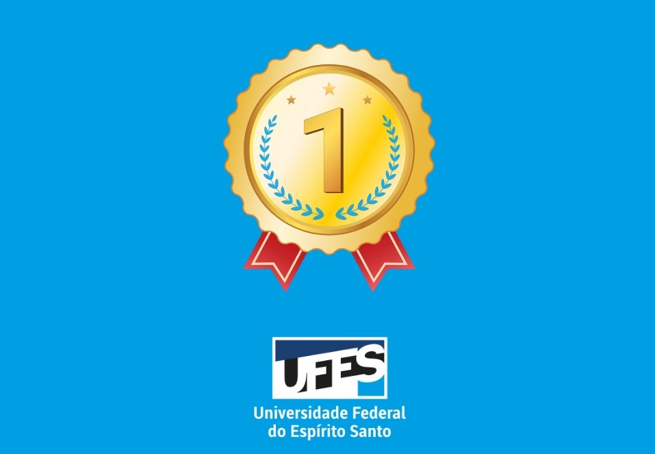 Imagem de uma medalha com o número 1 gravado e a logomarca da Ufes embaixo