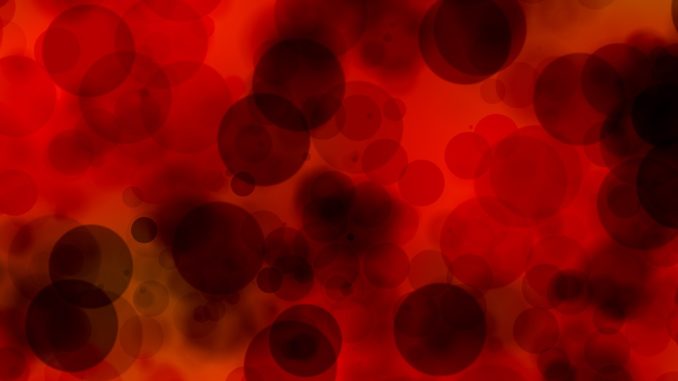 Imagem microscópica de células do sangue