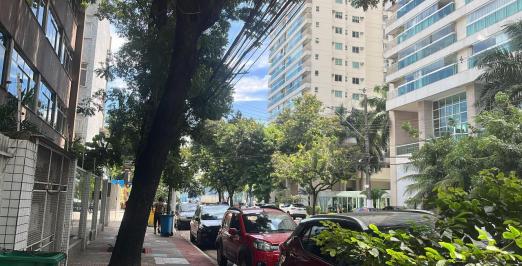 Foto de uma rua arborizada no bairro Praia do Canto