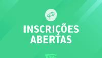 cartaz onde está escrito "inscrições abertas"
