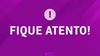 Cartaz com a inscrição "fique atento"