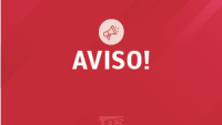 Cartaz com a inscrição "aviso!"