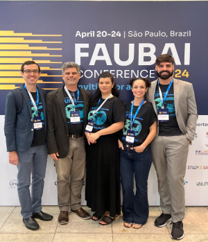 Equipe da SRI: da esquerda para a direita Felipe Guimarães, Yuri Leite, Raquel Paiva e Christie Vieira