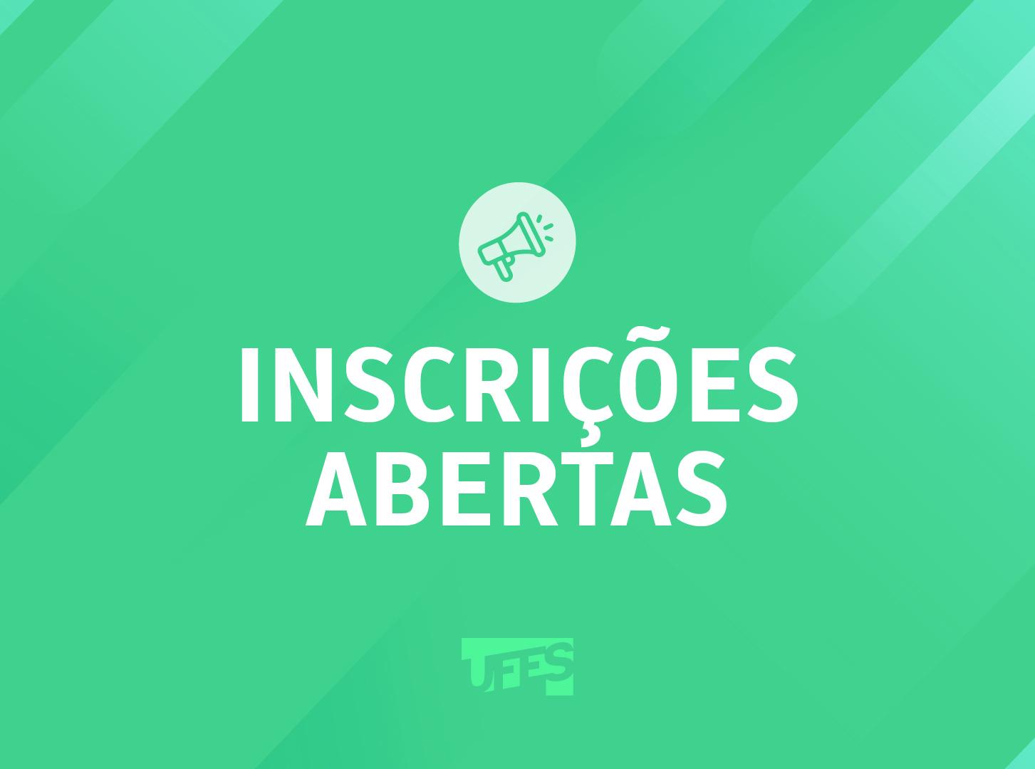 cartaz onde está escrito "inscrições abertas"