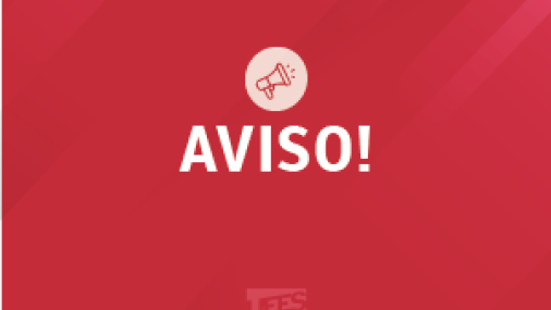 Cartaz com a inscrição "aviso!"
